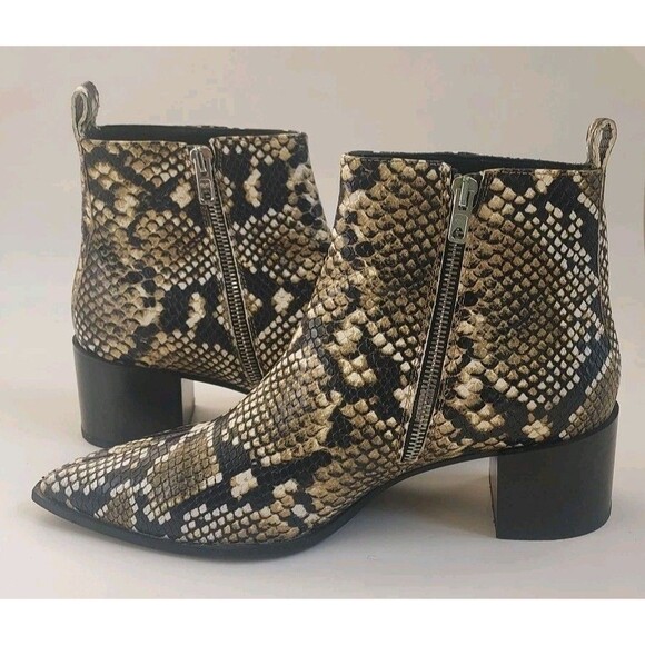 Everlane The Boss Boot Snakeskin Print Zip Leather Size 9.5 Made In Italy - Picture 9 of 10